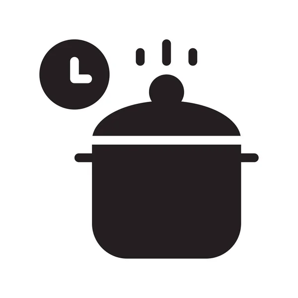 Cooking Time Glyph Flat Vector Icon — Stock Vector