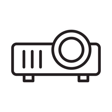 projektörünüz ince çizgi vektör simgesi