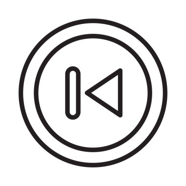 geriye dönük ince çizgi vektör simgesi