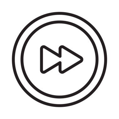 İleriye doğru ince çizgi vektör simgesi