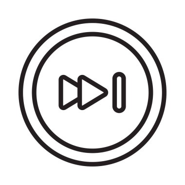 İleriye doğru ince çizgi vektör simgesi