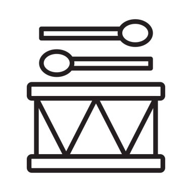 davul sopa ince çizgi vektör simgesi