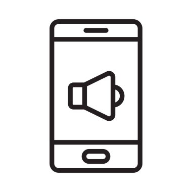 Mobil Ses ince çizgi vektör simge