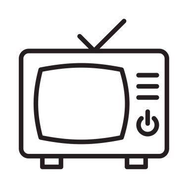 Televizyon ince çizgi vektör simgesi