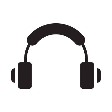 kulaklık glif düz vektör simge
