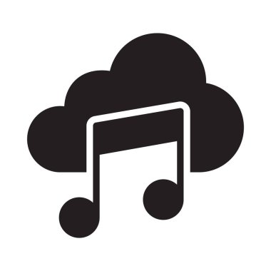 bulut düz müzik simge vektör