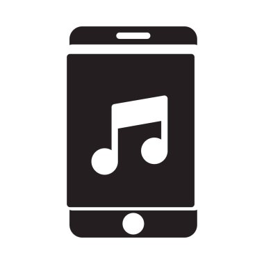 düz telefon müzik simge vektör