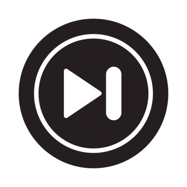 Duraklat glif düz vektör simgesi