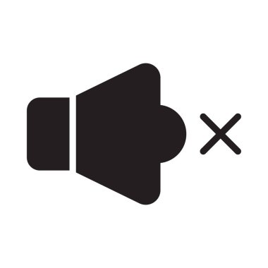 sessiz glif düz vektör simgesi