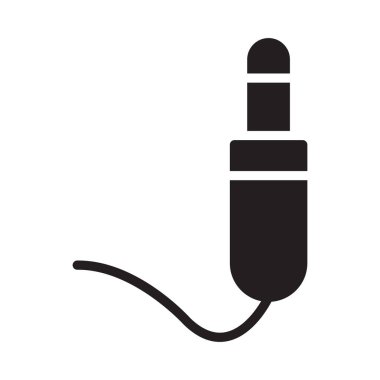 kablo glif düz vektör simge