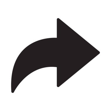 düz ok glif simge vektör