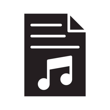 müzik dosya glif düz vektör simge