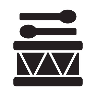 davul çubuğu glif düz vektör simgesi