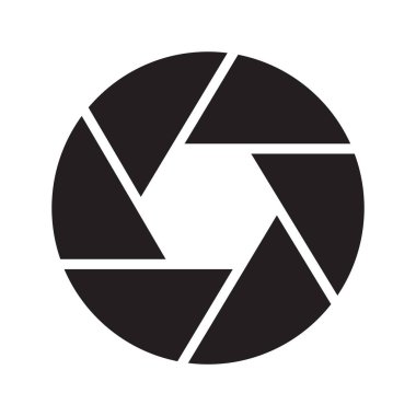 Kamera glif düz vektör simge