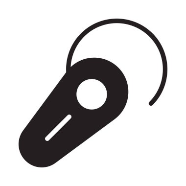 Bluetooth kulaklık glif düz vektör simge