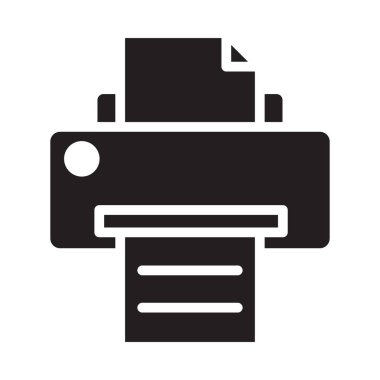 Yazıcı glif düz vektör simgesi