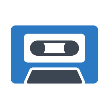 kasete glif renk vektör simgesi