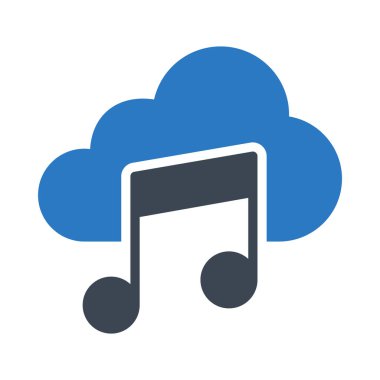 bulut müzik glif simge renk vektör