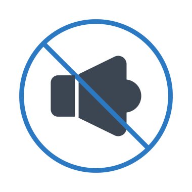 glif renk vektör simgesi sessiz