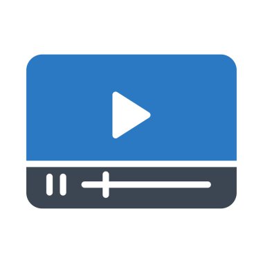 video oynatıcı glif renk vektör simgesi