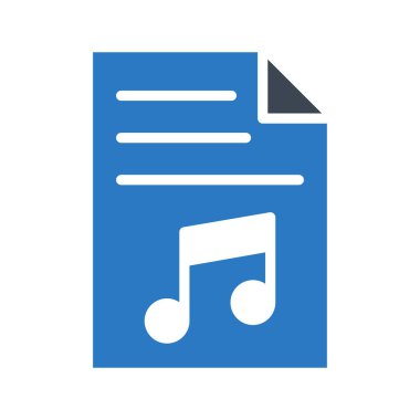 müzik dosyası glif renk vektör simgesi
