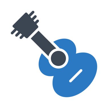 gitar glif renk vektör simge