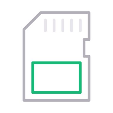 bellek kartı ince renk çizgisi vektör simgesi