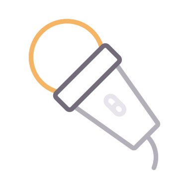 mikrofon ince renk çizgisi vektör simgesi