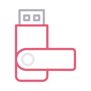 USB ince renk çizgi vektör simgesi
