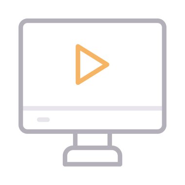 video oynatıcı ince renk çizgisi vektör simgesi