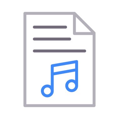 müzik dosyası ince çizgi vektör simge