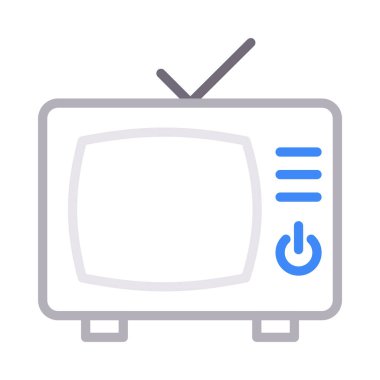 televizyon ince renk çizgisi vektör simgesi