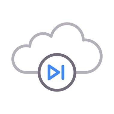 bulut ince renk çizgisi vektör simgesi