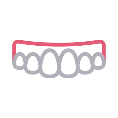 Diş ince renk çizgi vektör simgesi