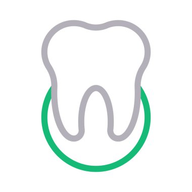 oral ince renkli çizgi vektör simgesi