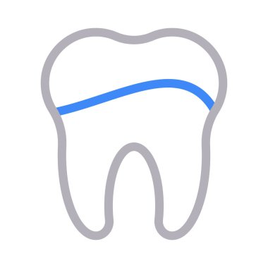 dişler ince renk çizgisi vektör simgesi