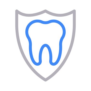 diş güvenli çizgi renk simge vektör