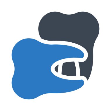 Diş glif renk vektör simgesi