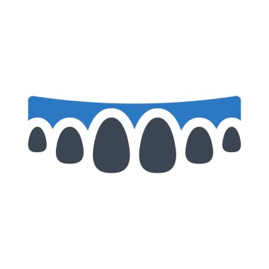 Diş glif renk vektör simgesi