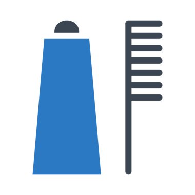 Diş macunu glif simge renk vektör