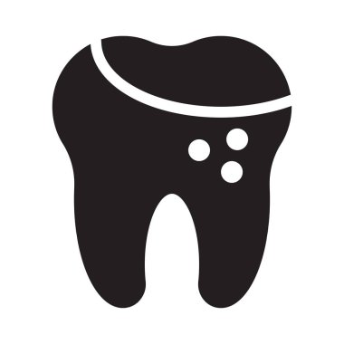 Diş glif düz vektör simgesi