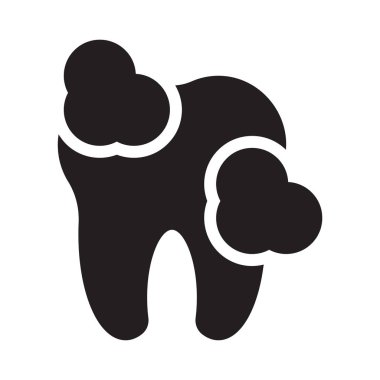 Diş glif düz vektör simgesi