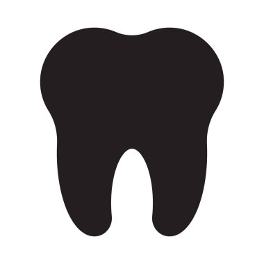 Diş glif düz vektör simgesi