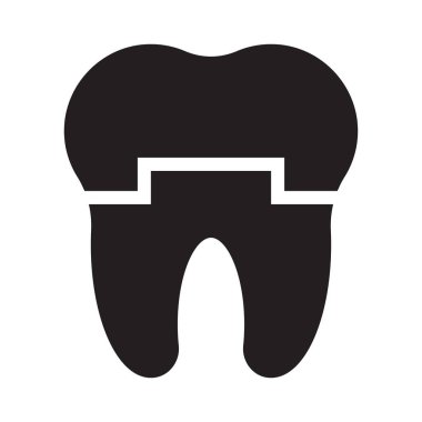 oral glif düz vektör simgesi