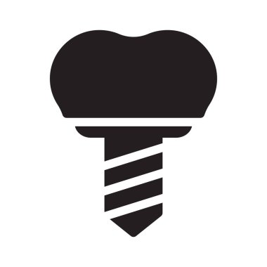 Diş glif düz vektör simgesi