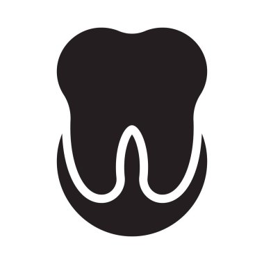 oral glif düz vektör simgesi