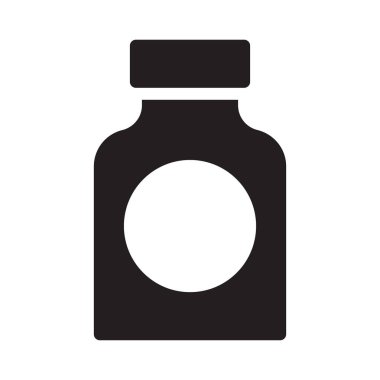 şişe glyph düz vektör simgesi