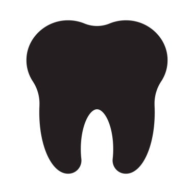 Diş glif düz vektör simgesi