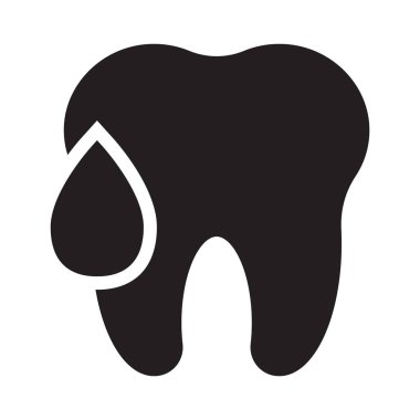 Düz diş kan sembol simge vektör