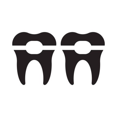 parantez glif düz vektör simgesi